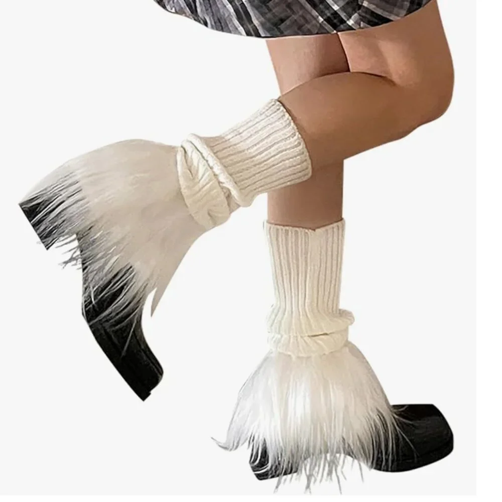 Women Leg Warmer Girls Faux Fur